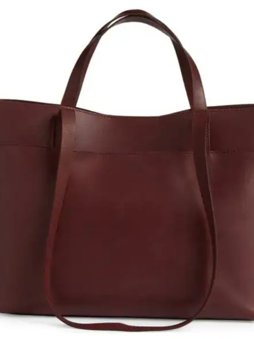 Madewell Medium Essentials Leather East/West Tote in Dark Cabernet